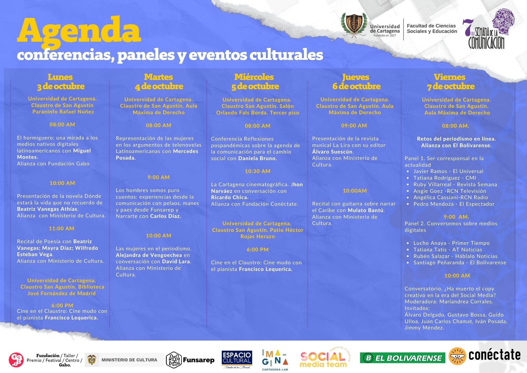 agenda semana comunicacion conferencias