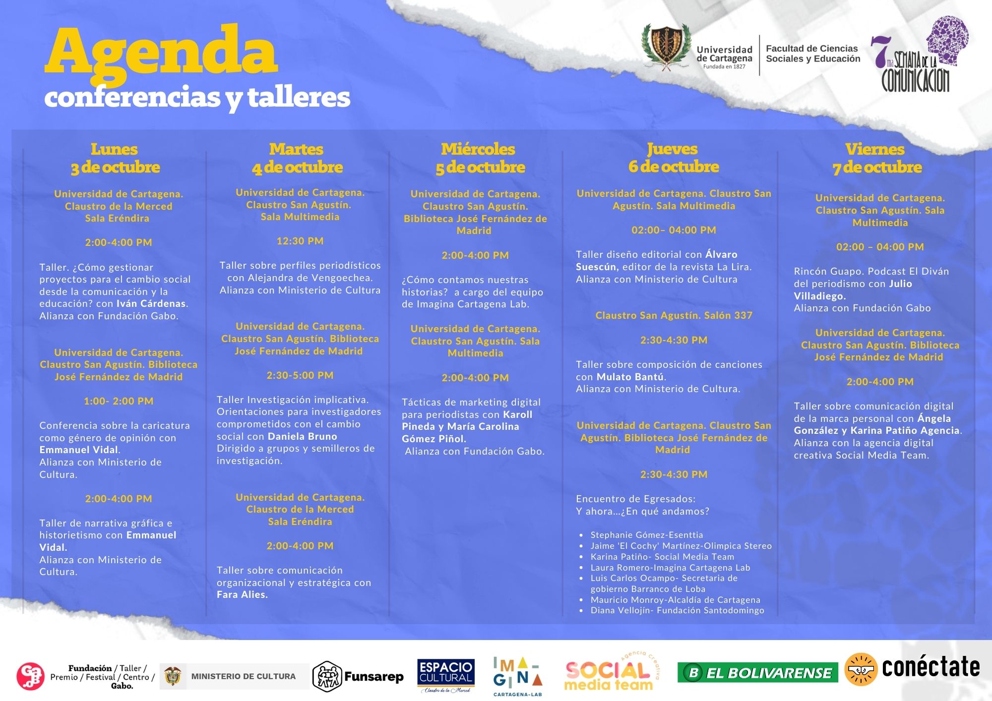 agenda semana comunicacion talleres