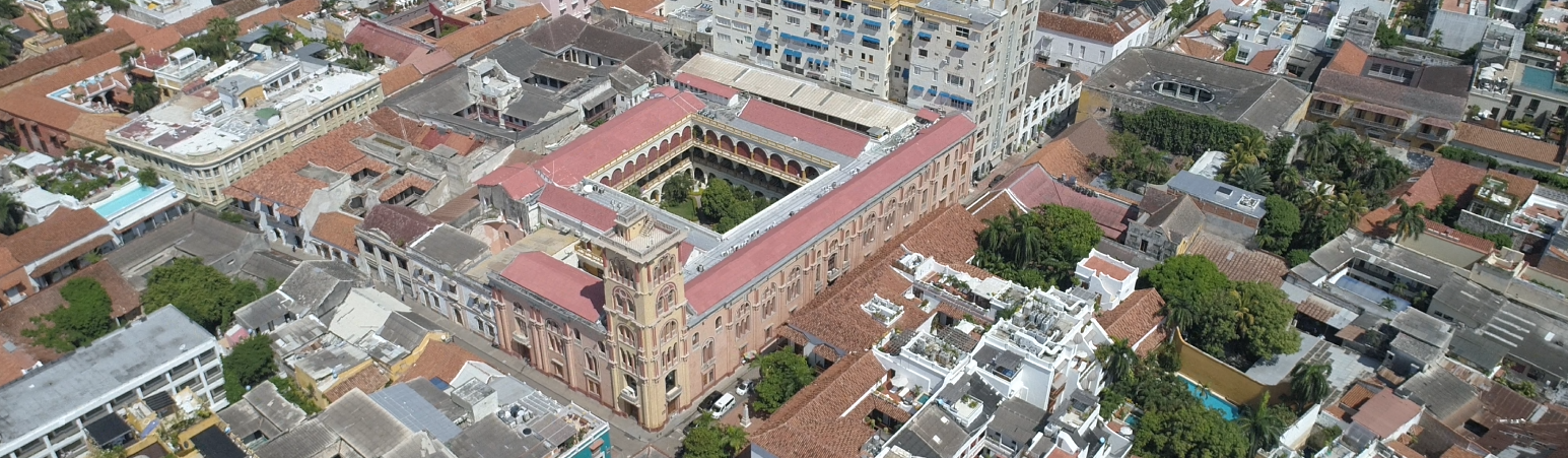 Fotografía aérea del Claustro San Agustín, Universidad de Cartagena