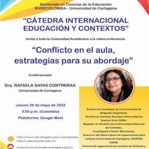 Conferencia: “Conflicto en el aula, estrategias para su abordaje”